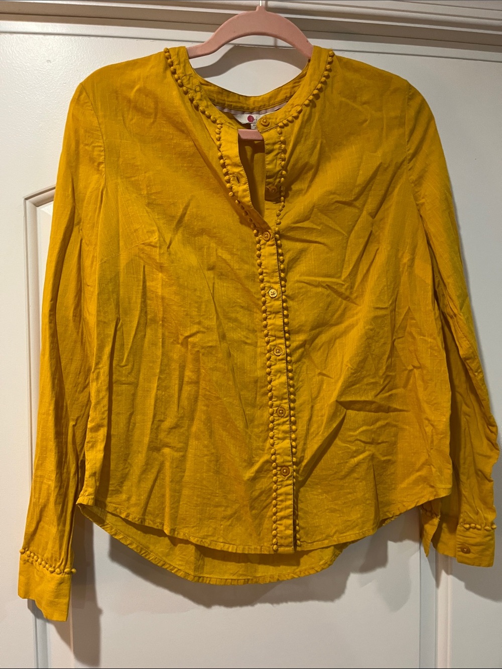 Golden yellow button down top